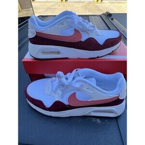 Nike Womens Air Max Sc Sneaker Running FJ3242 100 Size 6.5 White/Maroon Suede